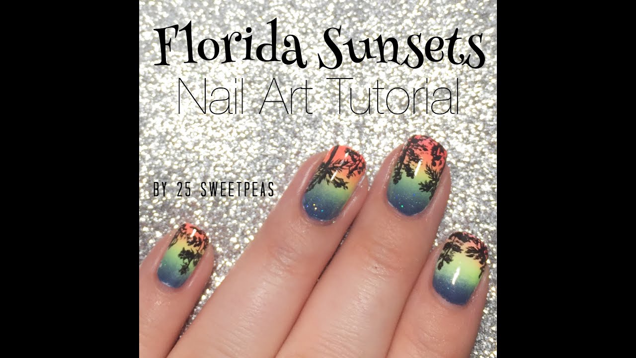 2. Tropical Sunset Nail Art - wide 2