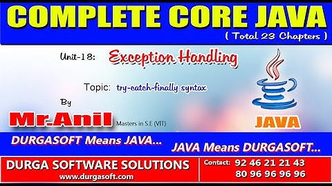 Core Java Exception Handling   try catch finally syntax