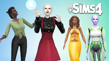 The Sims 4 | All female occult household: vampire, mermaid, spellcaster and alien | CC Free | CAS