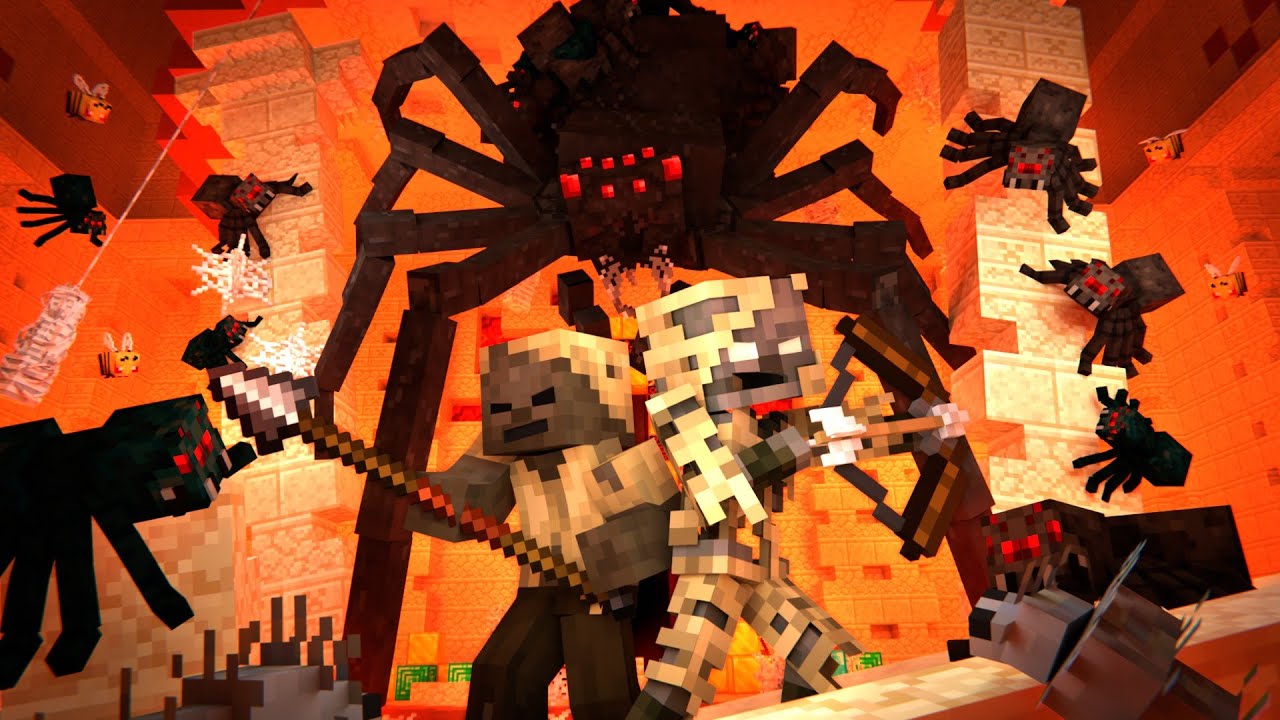 SPIDER QUEEN - Camel Husk and Parched vs Spider Army (Minecraft Movie Animation)