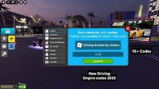 Just redeemed my latest Driving Empire codes 🚗💨 Free rewards, upgrades let’s go!