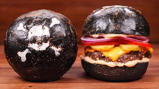 How to Make Super Soft Charcoal Burger Buns | Yudane Method | Halloween Recipe