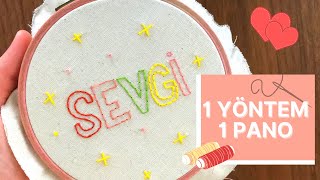 İğne Ardı Tekniği Nakışla Yazı Kasnak Pano Çizimi