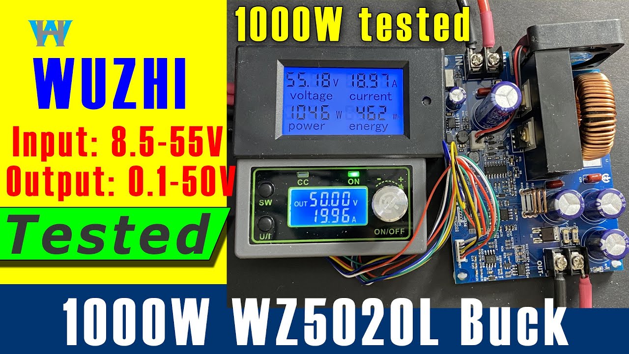 Review of WUZHI WZ5020L 50V 20A 1KW DC Converter with Protection and  Display 