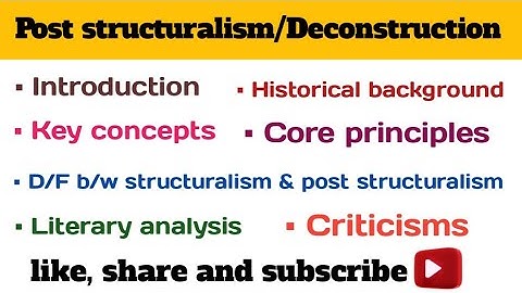 Post structuralism in literary theory|| deconstruction post structuralism by Jacques Derrida