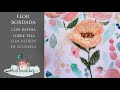 Como bordar flores | Flor bordada con rafia sobre tela con patrón  con acuarela parte 2