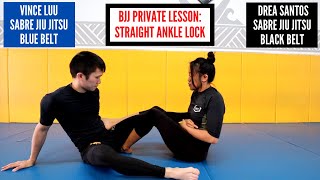 BJJ Private Lesson: STRAIGHT ANKLE LOCK TIPS With Drea Santos, Black Belt ⚫️🥋 by LifeWithVinceLuu 1,400 views 2 years ago 10 minutes, 5 seconds