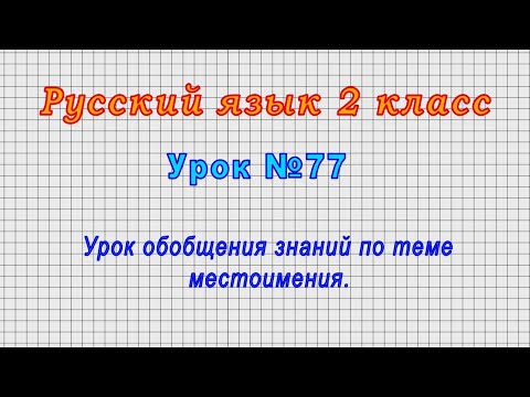 Русский язык 2 класс (Урок№77 - Урок обобщения знаний по теме местоимения.)