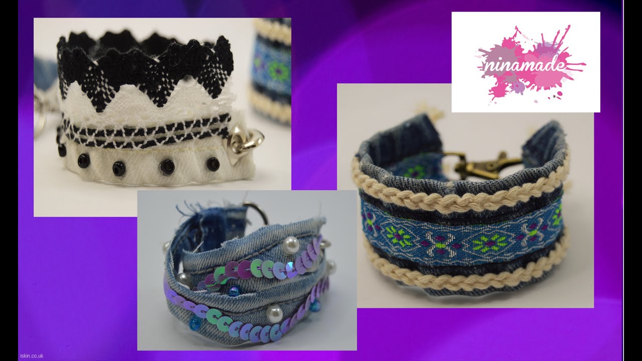 DIY. Pulsera con vaqueros reciclados // Bracelet with recycled jeans.
