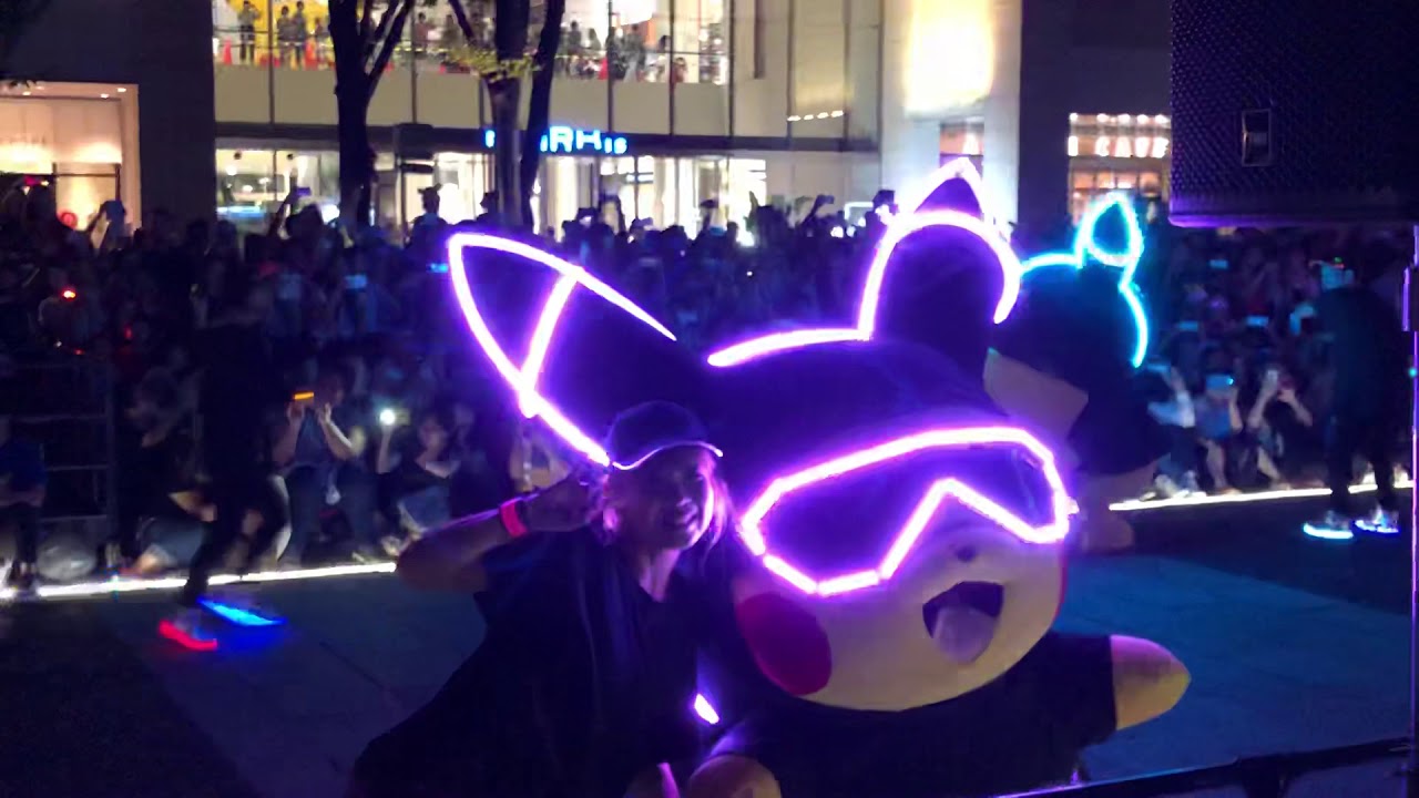 1808ピカチュウ 夜のショー アフロピカチュウダンス 大量発生チュウ