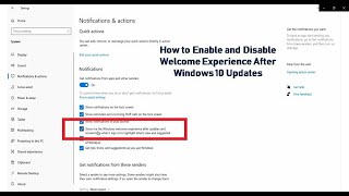 How to Enable and Disable Welcome Experience After Windows 10 Updates