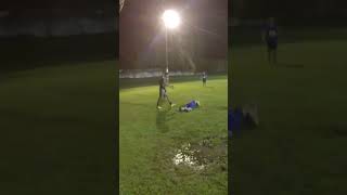 Ball Bounces off Player’s Head after Goalkeeper’s Unintentional Kick