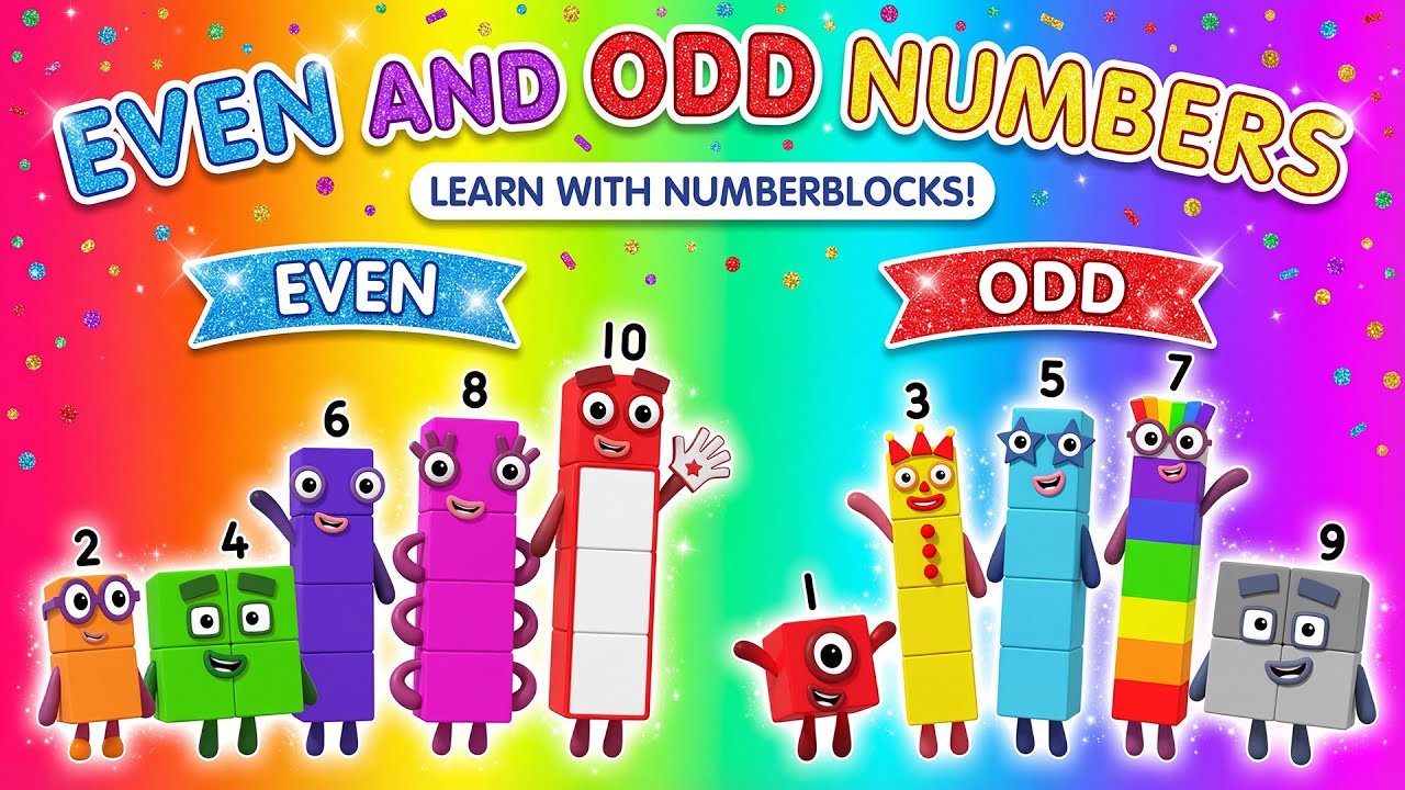 Numberblock: The Easiest Way to Teach Even and Odd Numbers to Kids🔟🔢✨ | Fun Math for Kids!