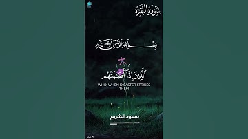 ولنبلونكم بشئ من الخوف والجوع#سعود_الشريم #سورة_البقرة #حالات وتساب قران كريم بصوت جميل