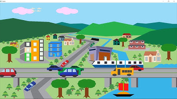 OpenGL dream city landscape animation project