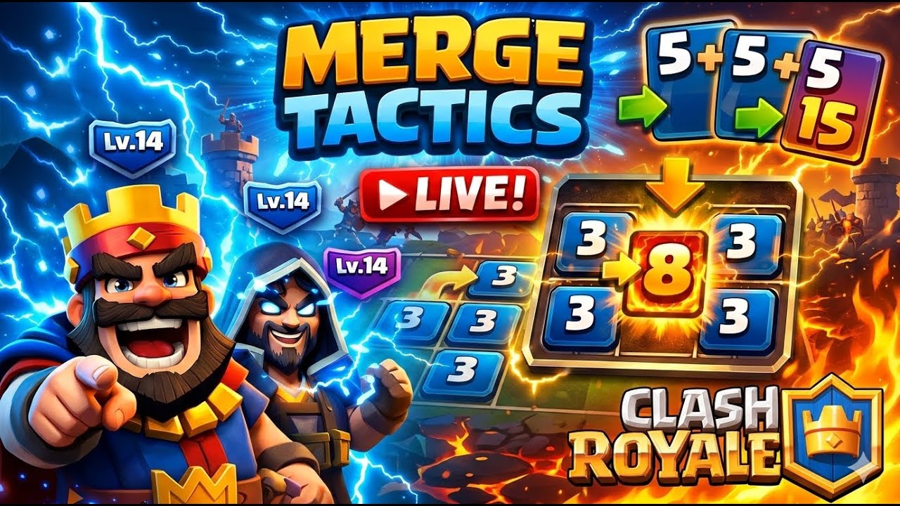 MERGE TACTICS GRIND 🔴 Stream 1 | Clash Royale LIVE