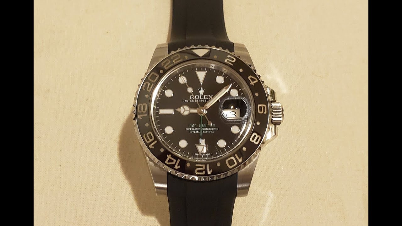 rolex gmt black rubber strap