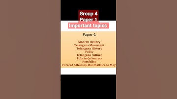Group 4 paper 1 Important topics// Topics to prepare for Group 4 #tspsc #group4 #preparation