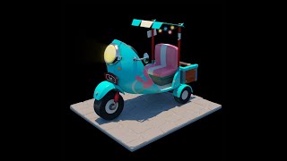 Autodesk Maya Stylized Scooter Uv Unwrap ,Texturing tutorial Part 3