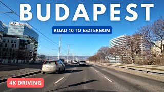 Driving in Hungary from Budapest to Esztergom: 4K: January 2024