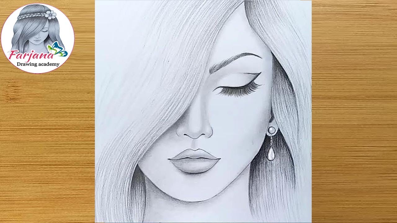 How to draw a girl step by step / Pencil Sketch drawing - YouTube