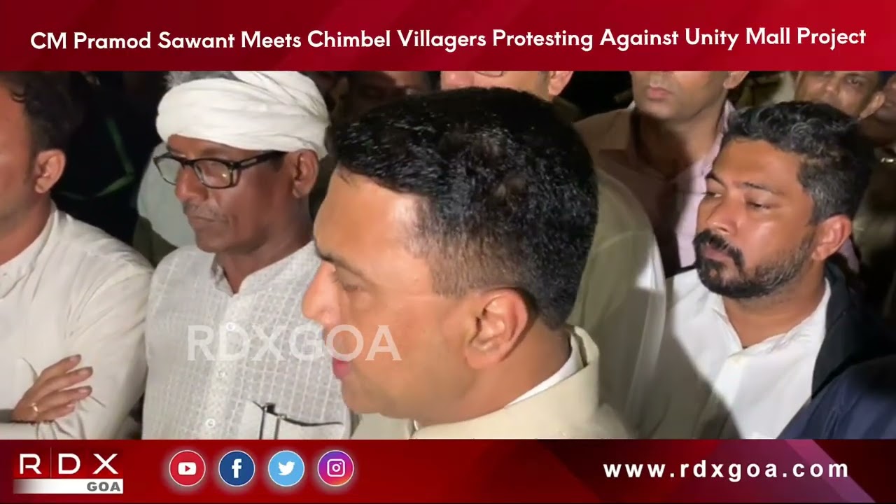 CM Pramod Sawant Meets Chimbel Villagers Protesting Against Unity Mall Project