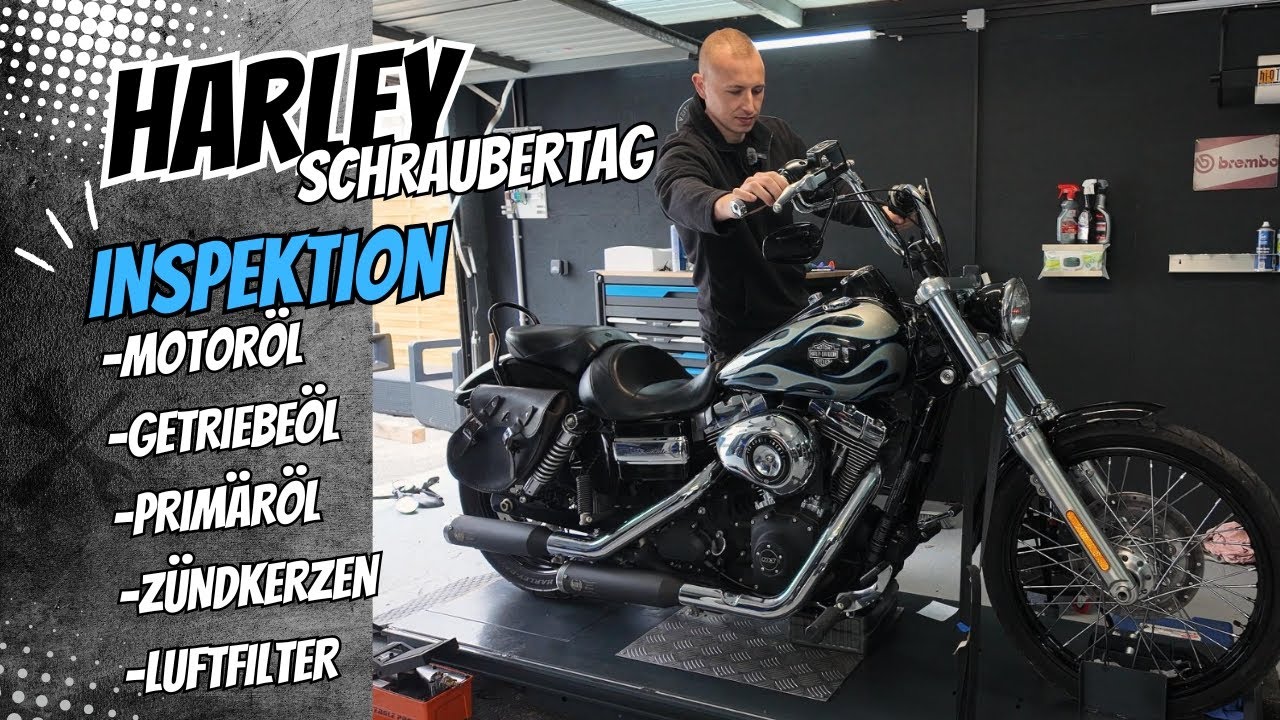 Harley Davidson WIDE GLIDE Klappenauspuff / Inspektion ÖL wechsel