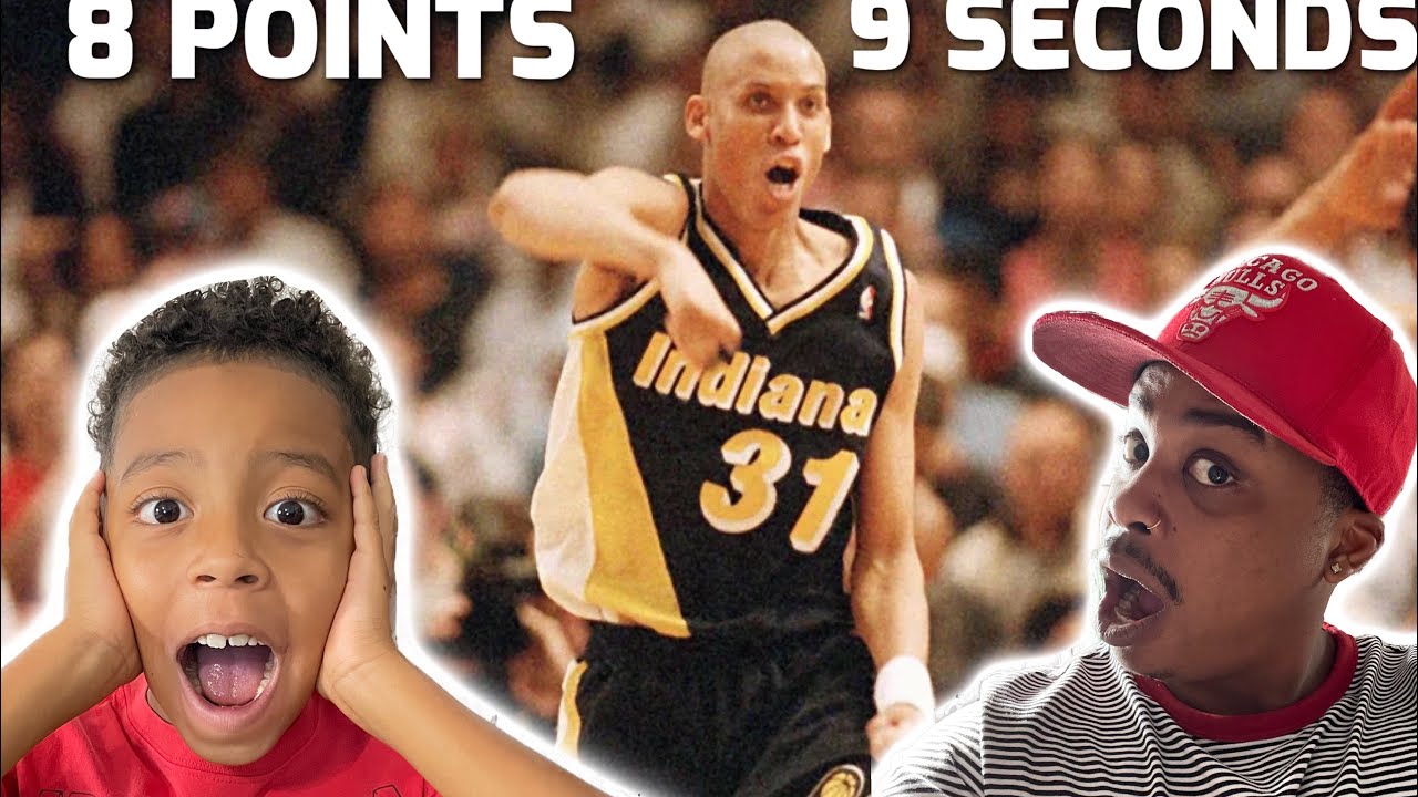 Reggie millers 8 points 9 seconds reaction this is insane youtube