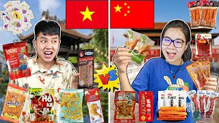 bqThanh Vlog Đại Chiến Đồ Ăn Vặt Cổng Trường Việt Nam Vs Trung Quốc ?!!