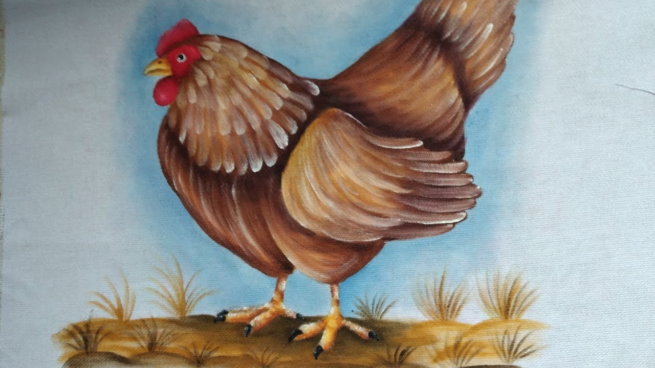 como pintar galinha simples e fácil