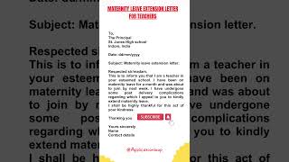 Application for extension of maternity leave #application #leave #maternity