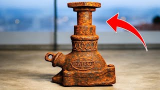 Old Rusty Car Jack Restoration | Vintage Iron Tool Revival