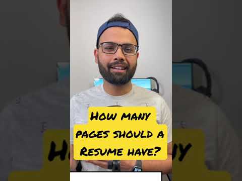 How many pages should a Resume have? ONE pager always