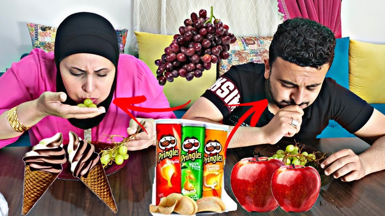 تحدي الاكل ف دقيقه||وقعني من علي الكرسي😂🙂