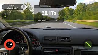 Match Highlights (Stock) Audi A4 b7 3,2l V6 256 PS Dragy 100-200km/h + Top Speed