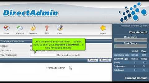 How to install FrontPage extensions in DirectAdmin on www.cnnames.net hosting