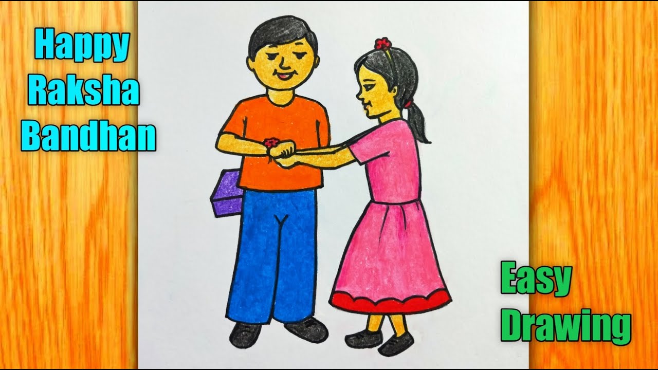 Raksha Bandhan drawing with oil pastels - YouTube