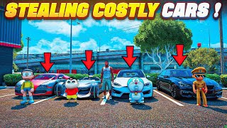 Costly Cars “🚗” Stealing Challenge In GTA5 With Shinchan Doraemon Nobita & Shiva Hulk😱 Full Fun🤣 screenshot 3