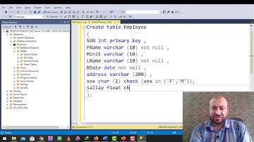 SQL Server Create Table Command Example مثال على انشاء جدول part 2
