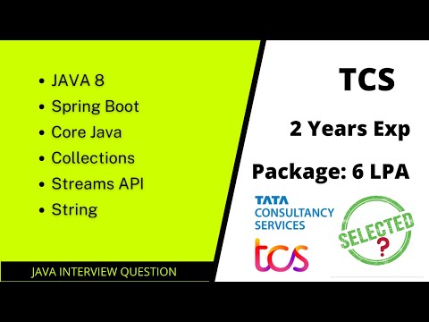 TCS | Most Recent Java Interview