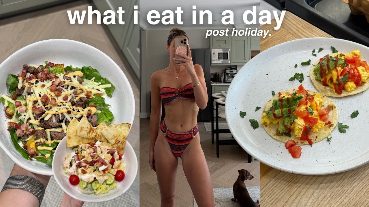 WHAT I EAT IN A DAY | post holiday reset + easy high protein meals