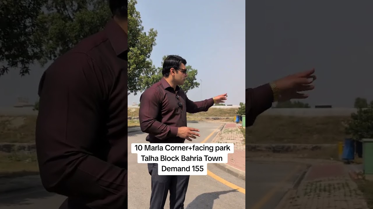 10 Marla Corner Facing Park Plot For Sale Talha Block Bahria Town Lahore  