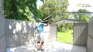Abri de jardin en métal anthracite 7,06m² + kit ancrage - Ciel & terre