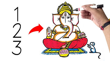 Ganesha Drawing using numbers.
