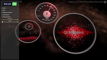 Qt Quick 3D DynamicMeters Demo