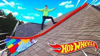 100FT HOT WHEELS RAMP OFF MY ROOF!
