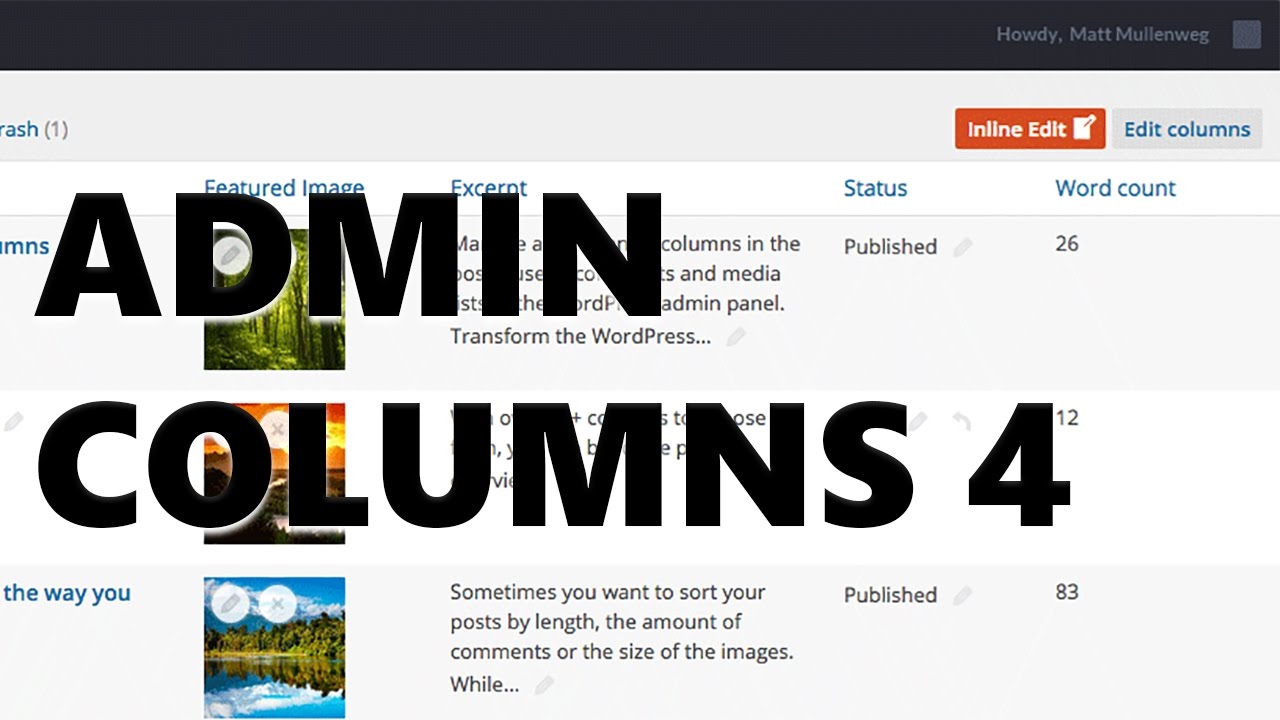 Admin Columns 4 - A Major Update of Admin Columns Pro - YouTube