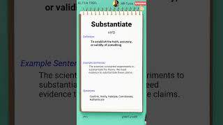 Substantiate   IELTS & TOEFL Vocabulary Daily #ielts #toefl