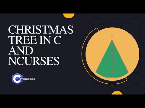 Learn C programming - Create a Christmas tree in C with ncurses in 7 minutes!