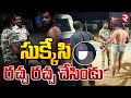 Drunken man hulchul on road      warangal drink and drive  rtv